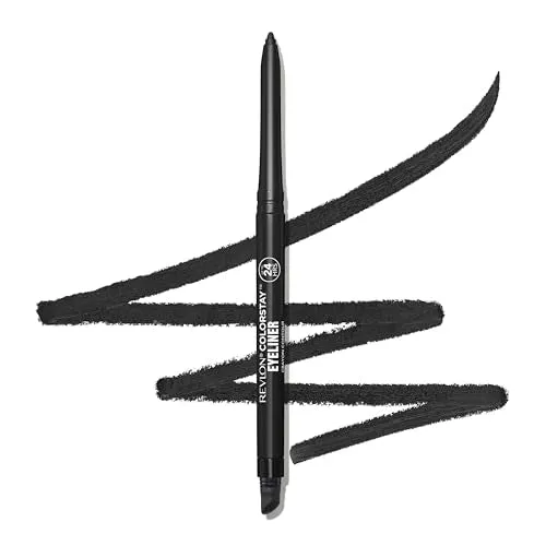 Revlon ColorStay Pencil Waterproof Eyeliner, Smudge-Proof, Eye Makeup with Built-In Sharpener, Packaging May Vary, 201 Black, 0.01 oz