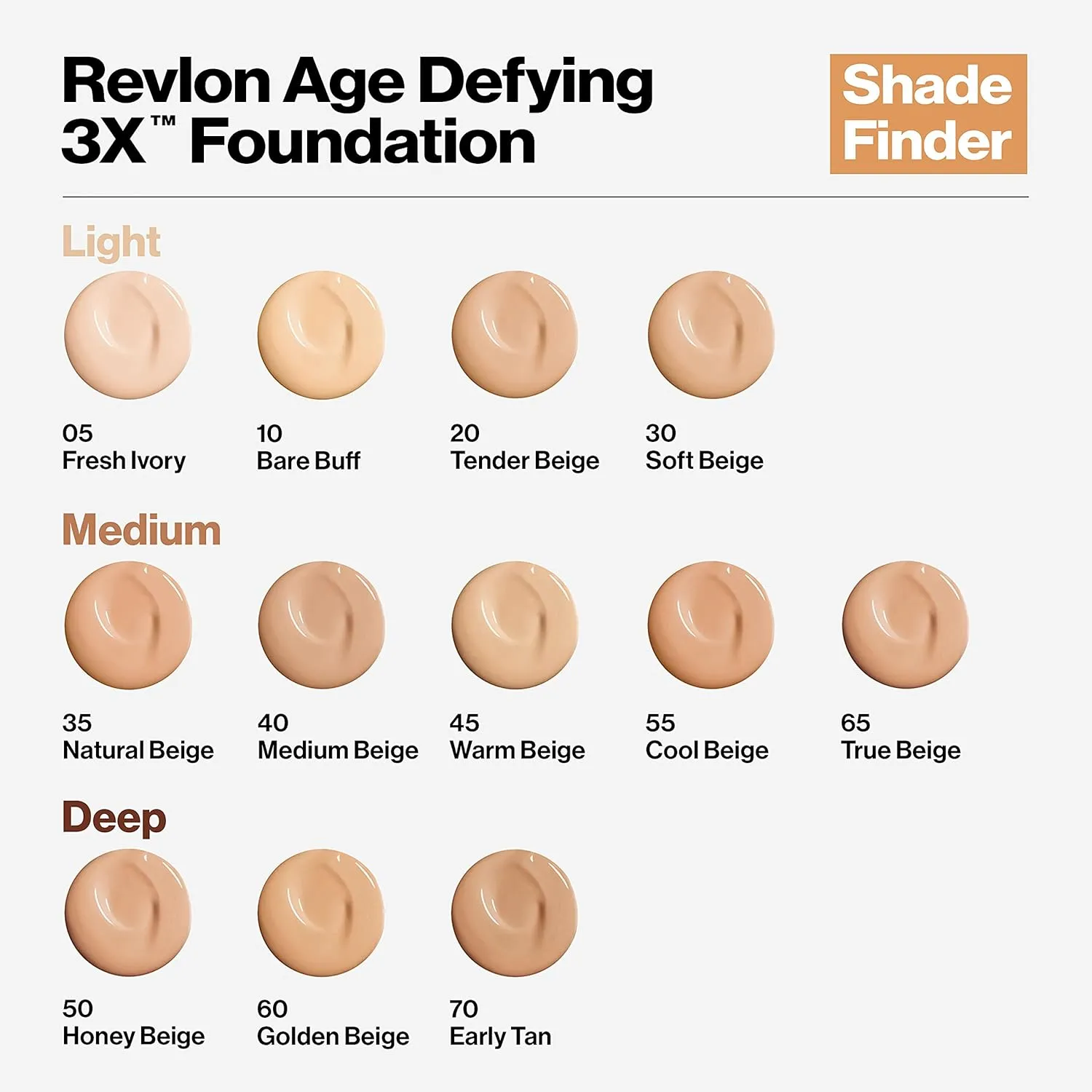 Revlon Liquid Foundation, Age Defying 3XFace Makeup, Anti-Aging and Firming Formula, SPF 30, Longwear Medium Buildable Coverage with Natural Finish, 070 Early Tan, 1 Fl Oz