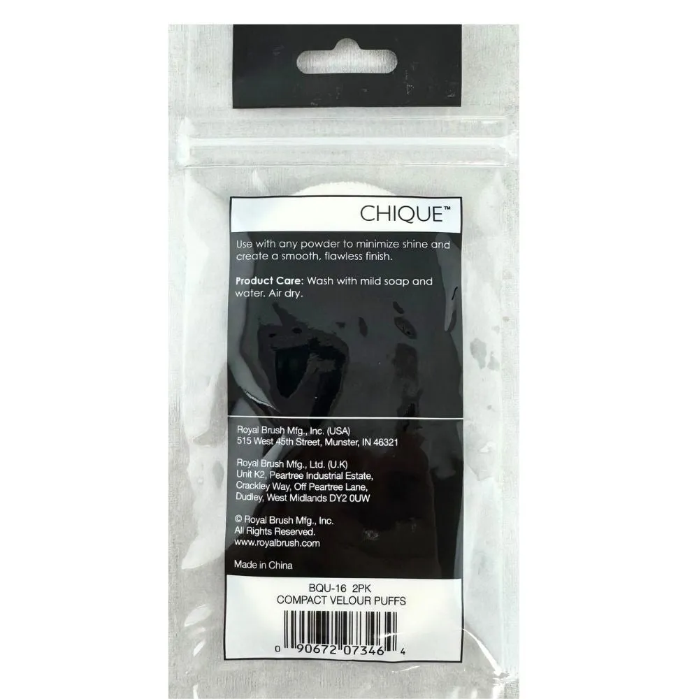 Royal Brush Essentials | Powder Applicator - Chique Velour Compact Puffs 2pc (BQU-16)
