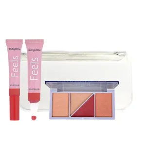 Ruby rose Feels Mood Blush (Hb-7529-2)   Liquid Lipcream (HB8229-Random)   FREE POUCH