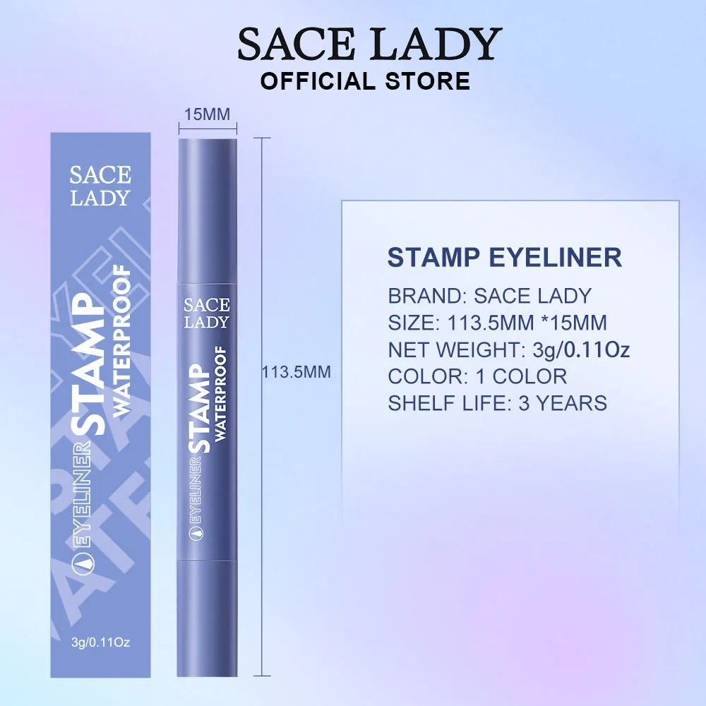 SACE LADY Winged Eyeliner Waterproof Smudge-Proof Double Head Seal Stamp Liquid Eye Liner Pen - High Pigment, Easy Application