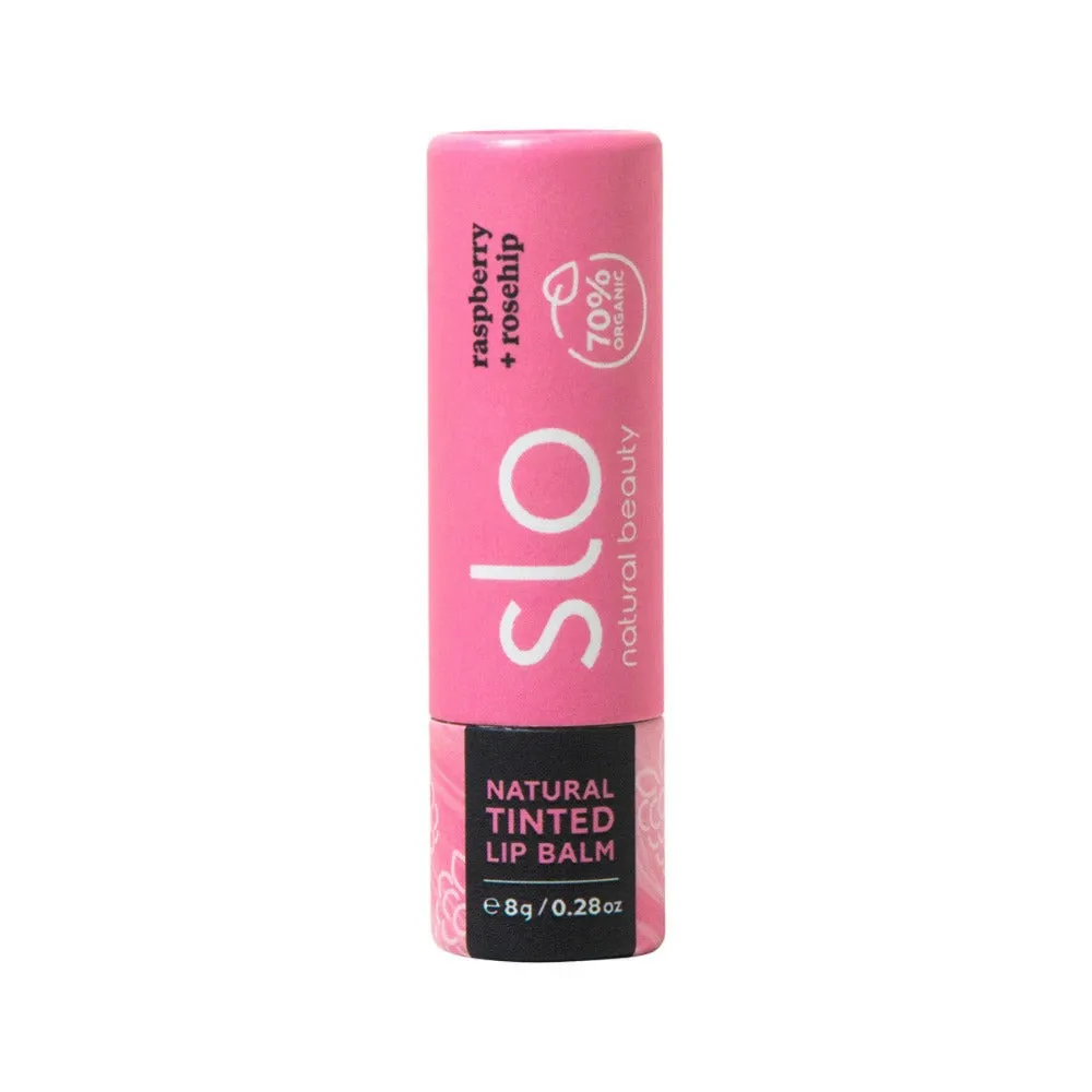 Slo Natural Beauty Organic Natural Tinted Lip Balm Raspberry   Rosehip 8g