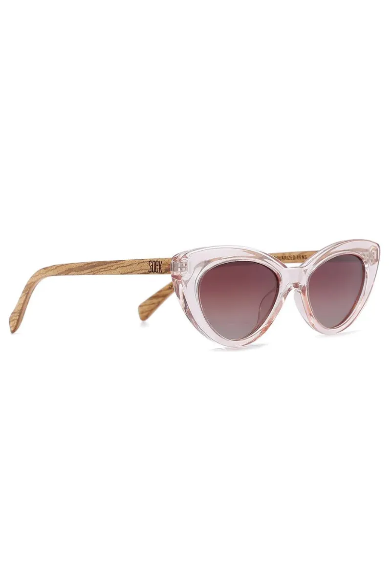 Soek - Sunglasses - Savannah - Blush Pink - Clear Pink - Gradient Brown Lens