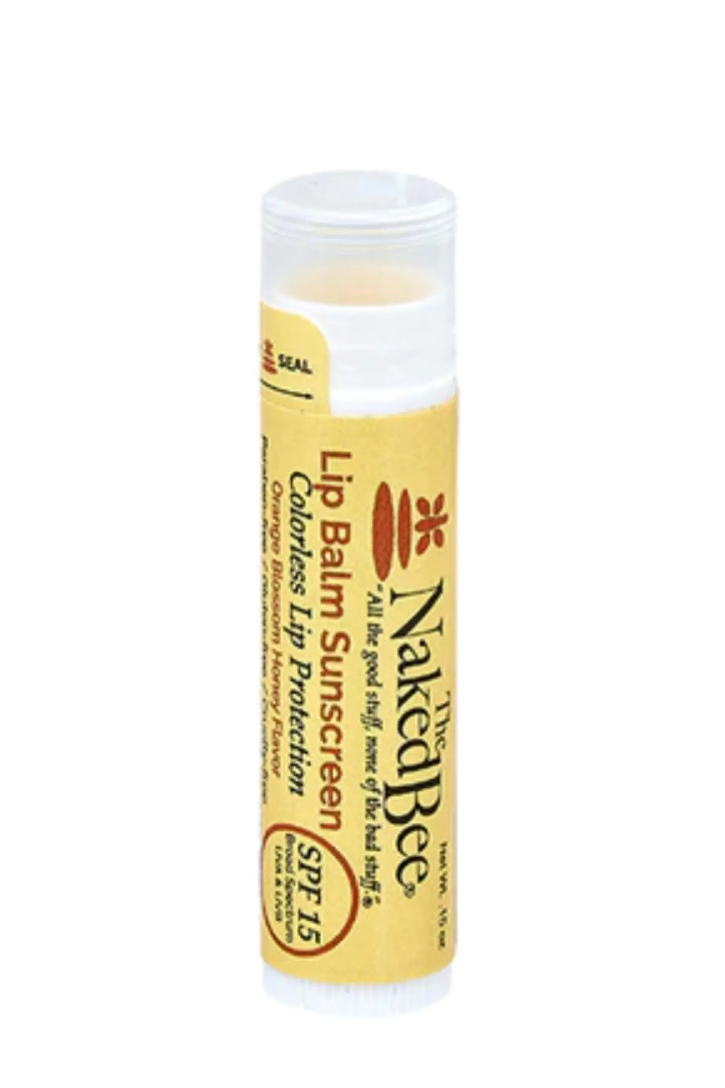 SPF 15 Orange Blossom Honey Colorless Lip Balm by Naked Bee
