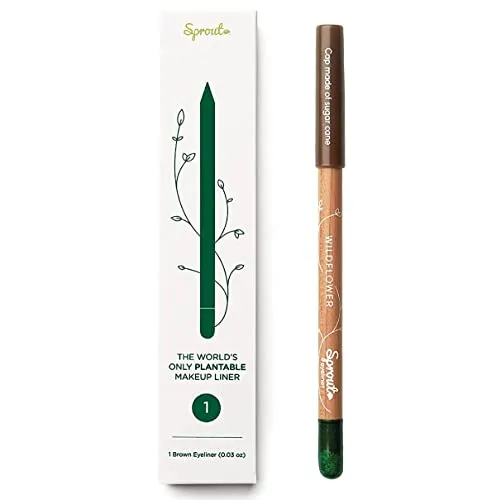Sprout Waterproof Eyeliner | Smooth & Soft | Vegan Formula | Plantable Eyeliner Pencil with Wildflower Seeds | Eco-Friendly Sustainable Makeup Gift | Black