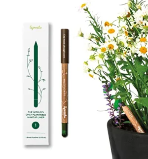 Sprout Waterproof Eyeliner | Smooth & Soft | Vegan Formula | Plantable Eyeliner Pencil with Wildflower Seeds | Eco-Friendly Sustainable Makeup Gift | Brown