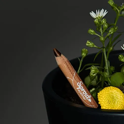 Sprout Waterproof Eyeliner | Smooth & Soft | Vegan Formula | Plantable Eyeliner Pencil with Wildflower Seeds | Eco-Friendly Sustainable Makeup Gift | Brown