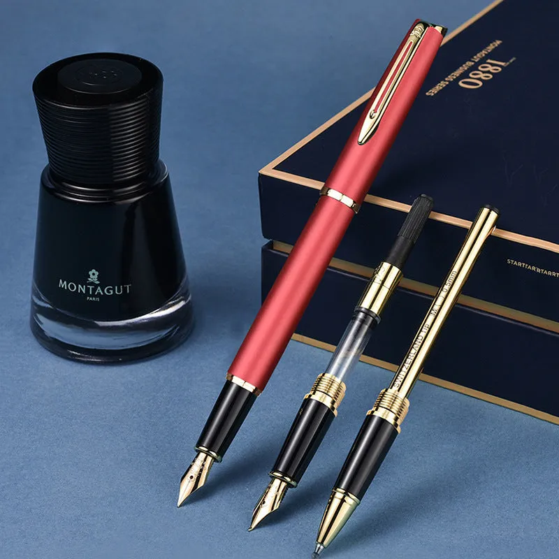 Students practice calligraphy pen