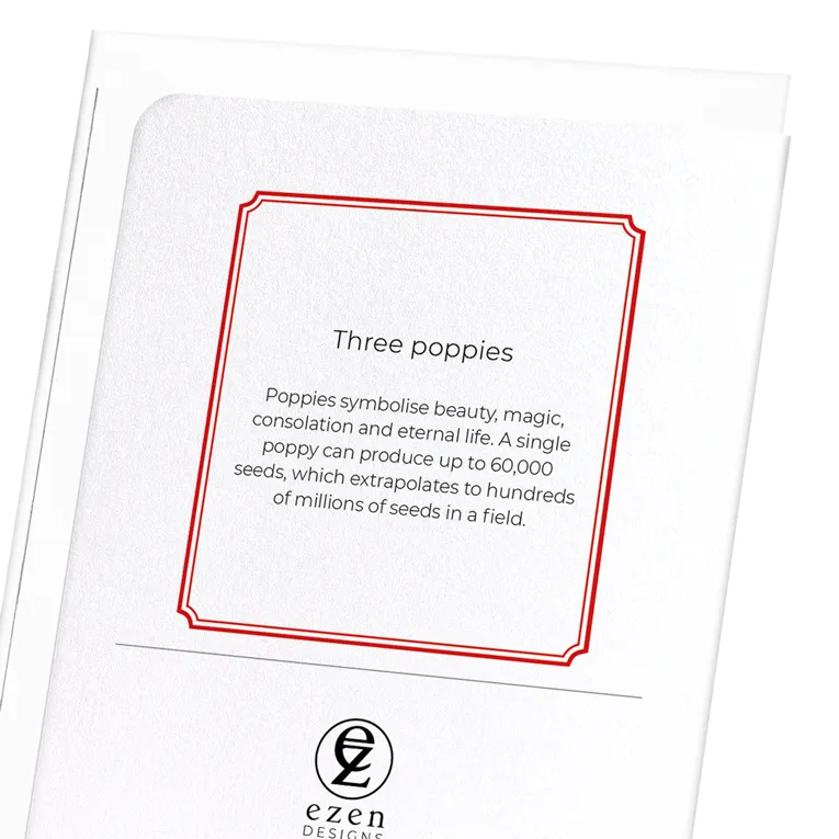 Three poppies (Pack of 8 cards)
