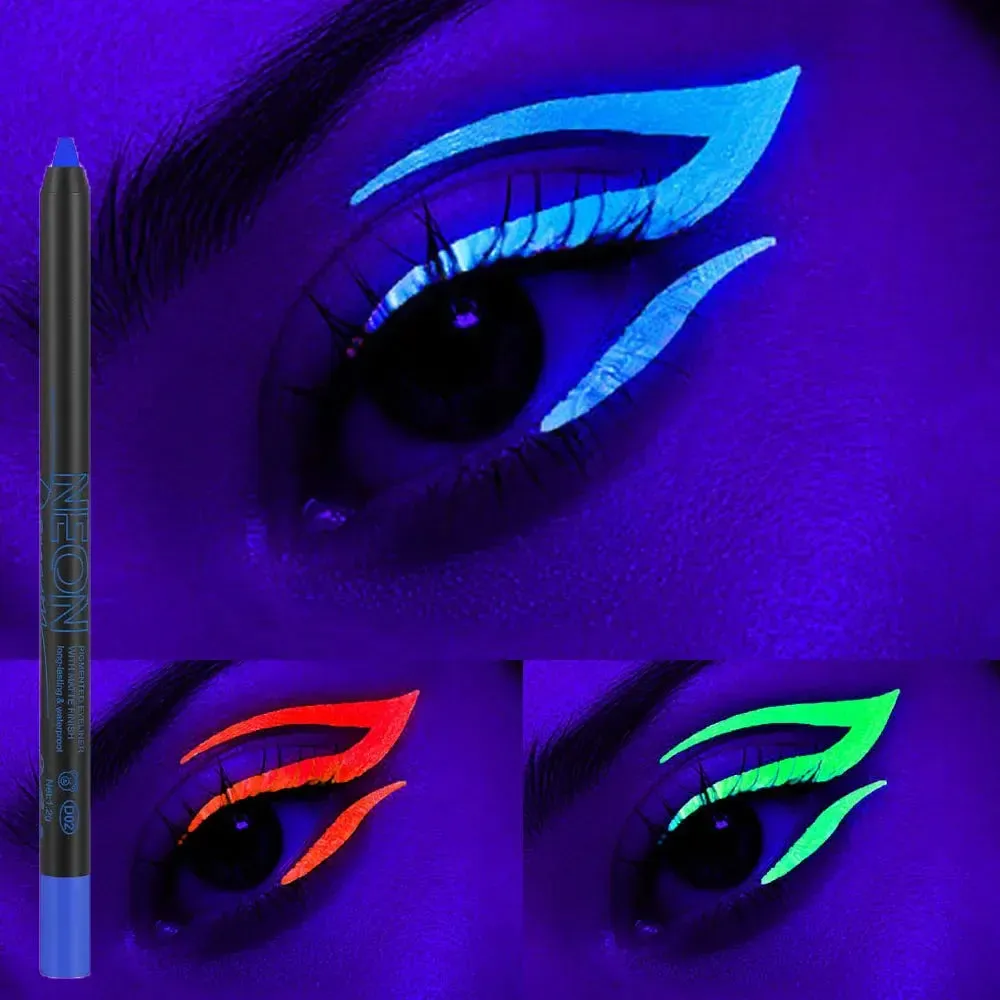 Toleet-Christmas/Thanksgiving Gift Winter Makeup Ideas Fluorescent Eyeliner 6 Colors UV Waterproof and Sweat Resistant Eyeliner Gel Makeup Eyeshadow Stick Face Painting Pen Cosmetics