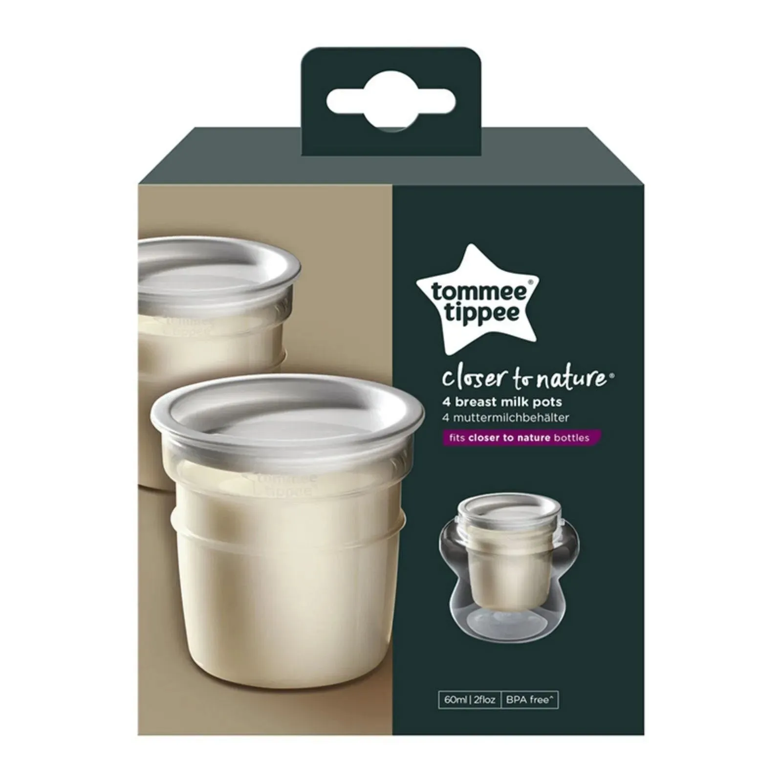 Tommee Tippee Closer to Nature Breast Milk Storage Containers Pack of 4