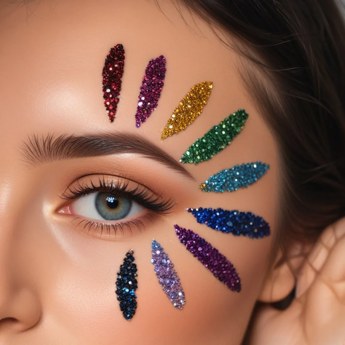 Vozwa Orange Color Glitter Eyeshadow Palette, Shimmery Finish Sparkle Glitter Eyeshadow Palette, Long Lasting Eye Makeup Palette | Easy-To-Blend Formula & Shiny Texture For Perfect Eye Makeup