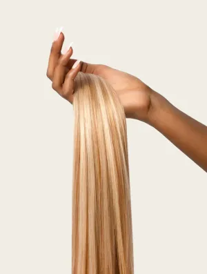 Warm Blonde Highlighted, 16" Volumiser Quad Clip-In Weft, F60/27A | 40g