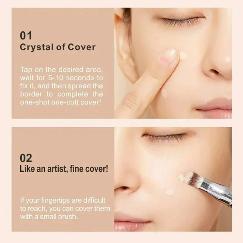 Waterproof Liquid Concealer: 3 Colors Matte Full Coverage for Acne Scars, Dark Circles, Foundation Whitening, Long-lasting Makeup Cosmetics