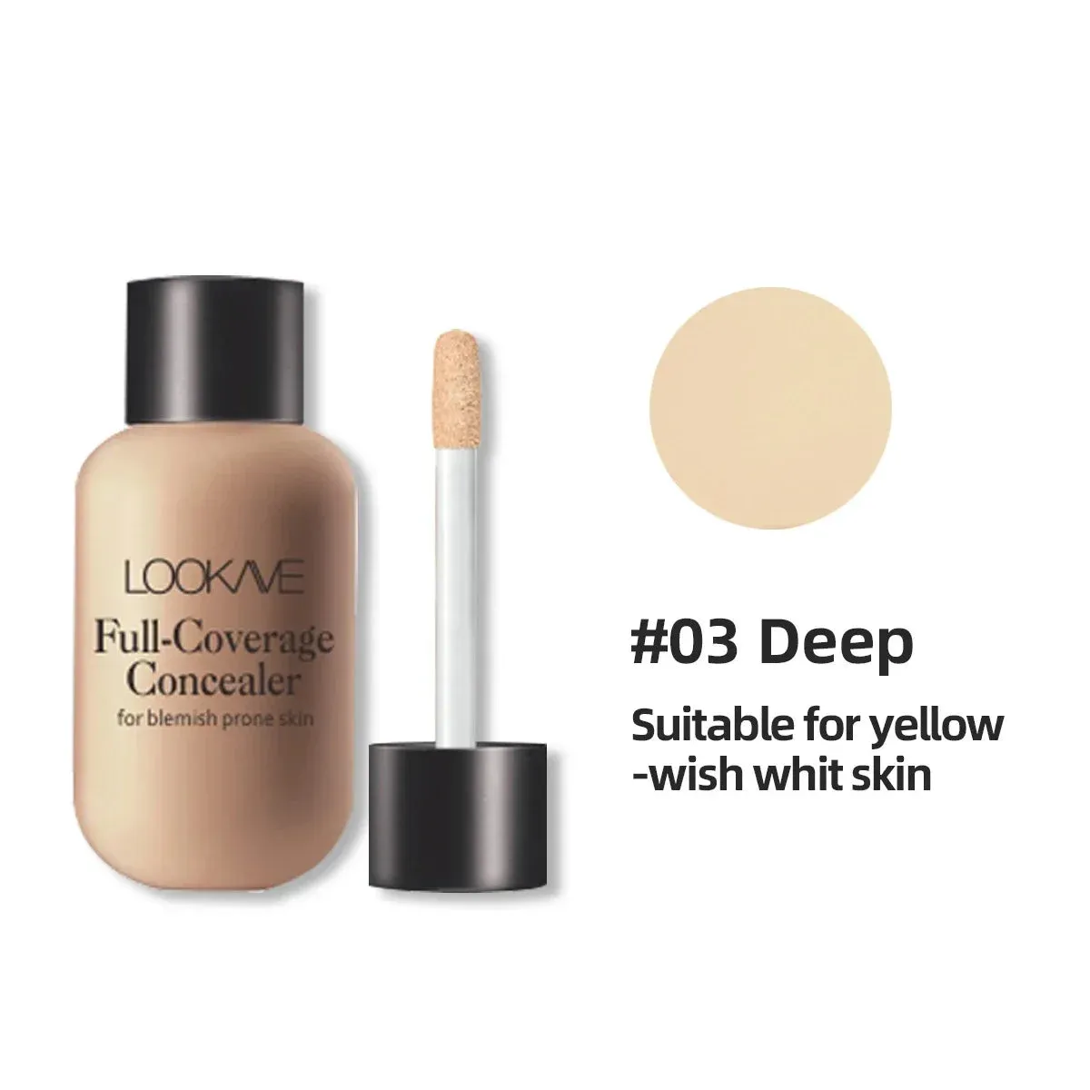 Waterproof Liquid Concealer: 3 Colors Matte Full Coverage for Acne Scars, Dark Circles, Foundation Whitening, Long-lasting Makeup Cosmetics