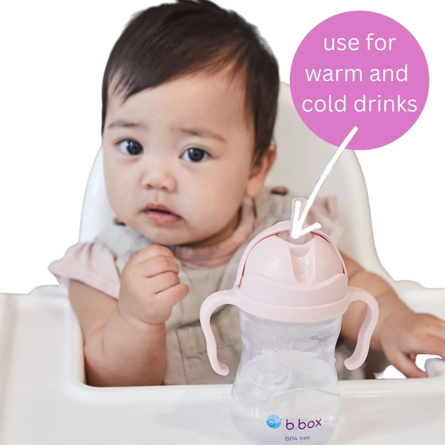 Weighted Straw Sippy Cup 240ml  Blush Light Pink