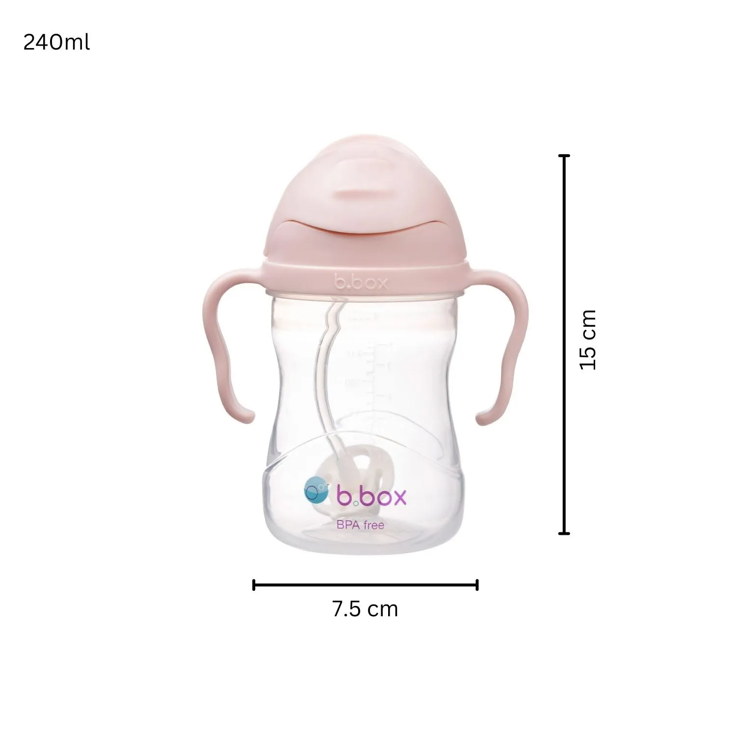 Weighted Straw Sippy Cup 240ml  Blush Light Pink