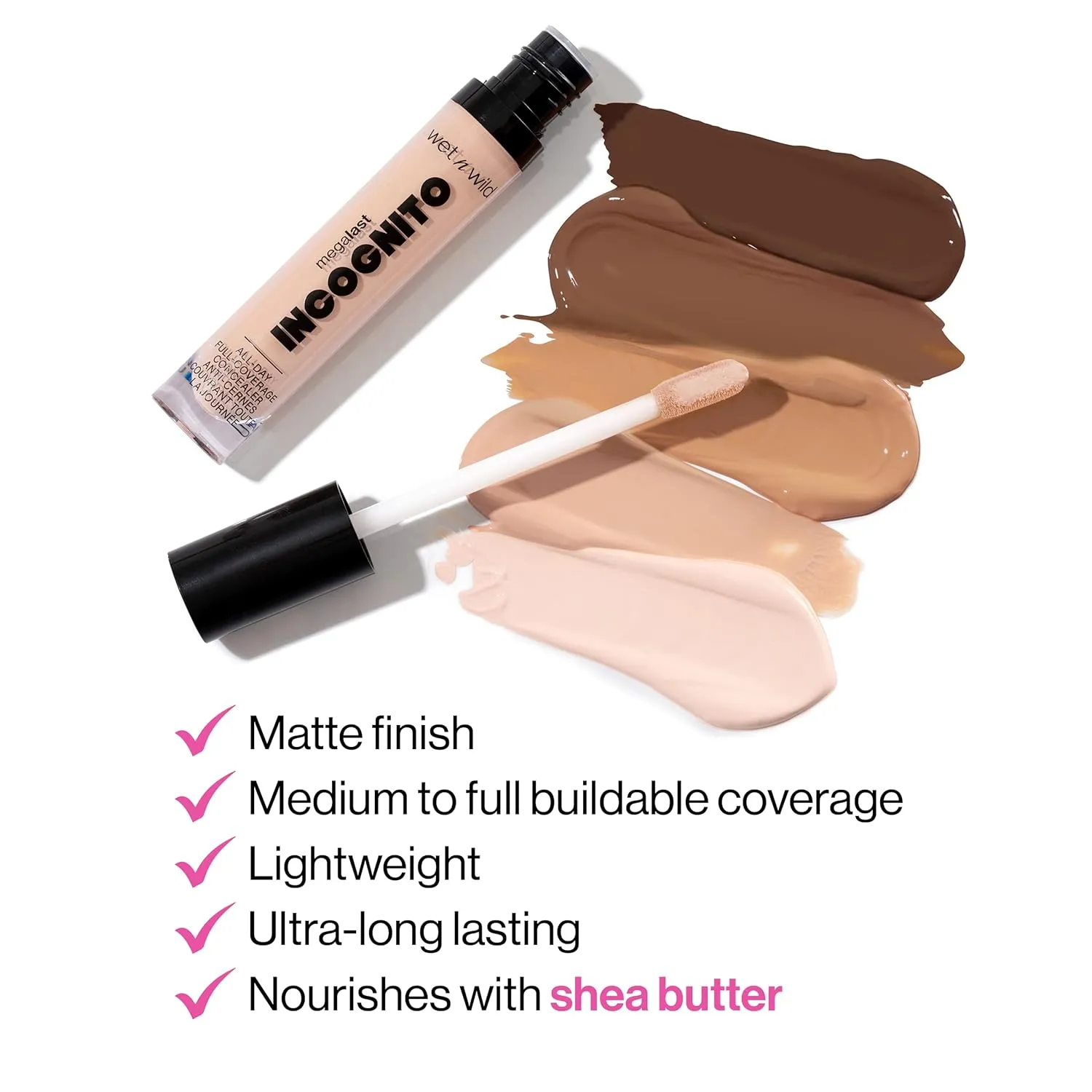 wet n wild Mega Last Incognito All-Day Full Coverage Liquid Matte Concealer, Light Honey