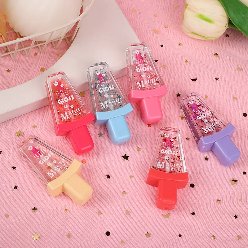 Wholesale 24pcs Ice Cream Sequins Moisturizing Color Changing Liquid Lip Gloss
