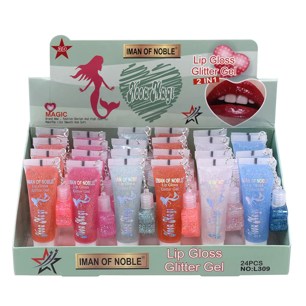 Wholesale 24PCS/PACK Plastic Transparent Color Changing Lip Glaze Lip Gloss