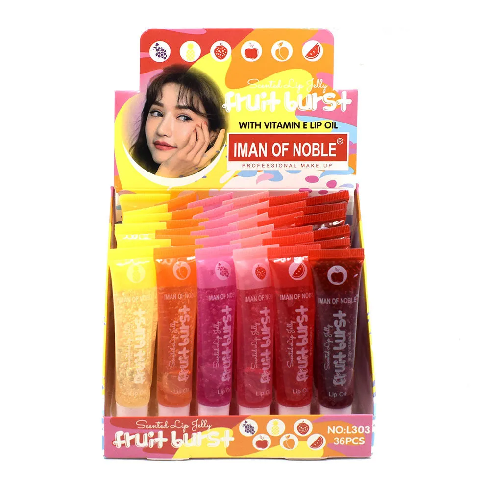 Wholesale 36pcs/pack Plastic Fruit Flavor Lip Oil