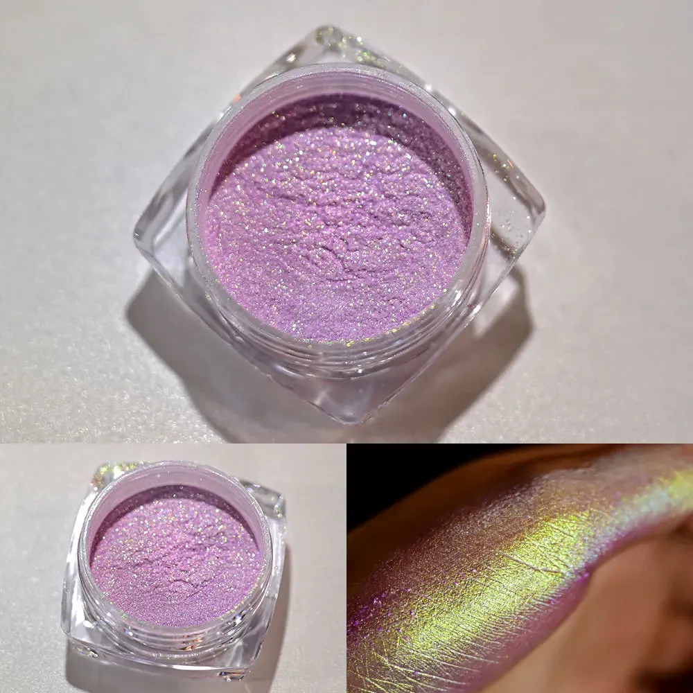Yeknu 1Box Chameleon Polarized Neon Nail Art Powder Aurora Chrome Mica Pigment Dust Pearlescent For Makeup Eyeshadow Manicure Powder *