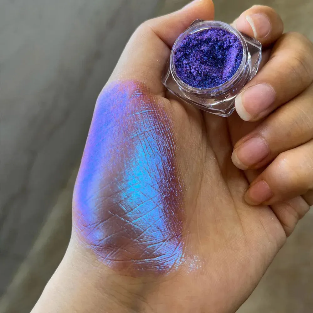 Yeknu 1Box Chameleon Polarized Neon Nail Art Powder Aurora Chrome Mica Pigment Dust Pearlescent For Makeup Eyeshadow Manicure Powder *