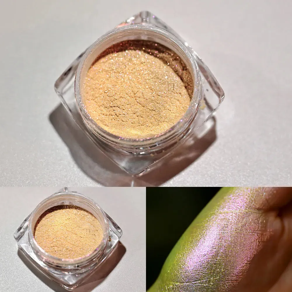 Yeknu 1Box Chameleon Polarized Neon Nail Art Powder Aurora Chrome Mica Pigment Dust Pearlescent For Makeup Eyeshadow Manicure Powder *