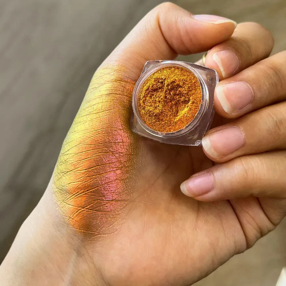 Yeknu 1Box Chameleon Polarized Neon Nail Art Powder Aurora Chrome Mica Pigment Dust Pearlescent For Makeup Eyeshadow Manicure Powder *