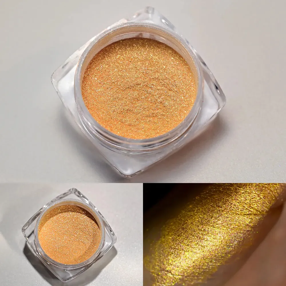Yeknu 1Box Chameleon Polarized Neon Nail Art Powder Aurora Chrome Mica Pigment Dust Pearlescent For Makeup Eyeshadow Manicure Powder *