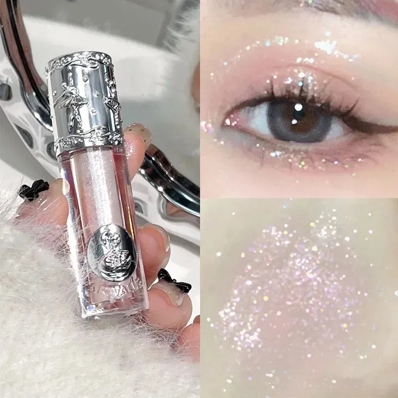 Yeknu 5 Colors Glitter Liquid Eyeshadow Highlighter Waterproof Pearlescent Shiny Eye Shadow Sequins Lying Silkworm Makeup Cosmetic