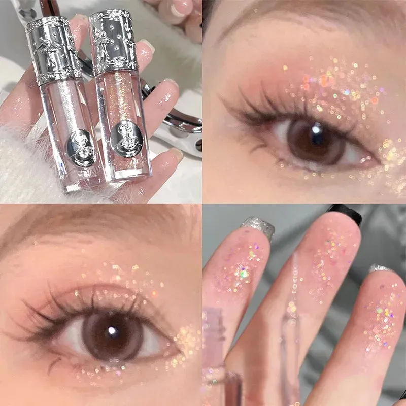 Yeknu 5 Colors Glitter Liquid Eyeshadow Highlighter Waterproof Pearlescent Shiny Eye Shadow Sequins Lying Silkworm Makeup Cosmetic
