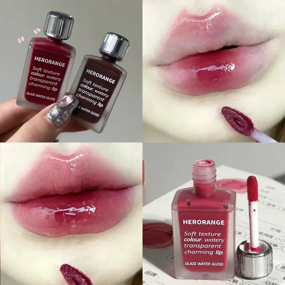 Yeknu 6 Color Water Mirror Gloss Lip Glaze Natural Lasting Hydrating Moisturizing Not Easy To Take Off Makeup Liquid Lipstick Cosmetic