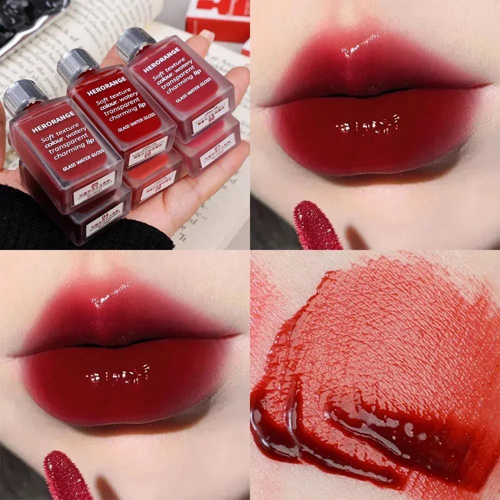 Yeknu 6 Color Water Mirror Gloss Lip Glaze Natural Lasting Hydrating Moisturizing Not Easy To Take Off Makeup Liquid Lipstick Cosmetic
