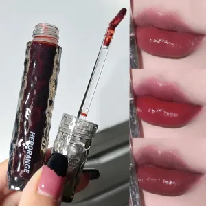 Yeknu 8 Color Moisturizing Mirror Lip Glaze Long Lasting Lip Gloss Black Tea Brown Liquid Lipstick Lip Oil Care Makeup Korean Cosmetic