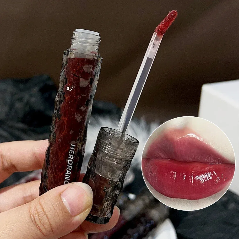 Yeknu 8 Color Moisturizing Mirror Lip Glaze Long Lasting Lip Gloss Black Tea Brown Liquid Lipstick Lip Oil Care Makeup Korean Cosmetic