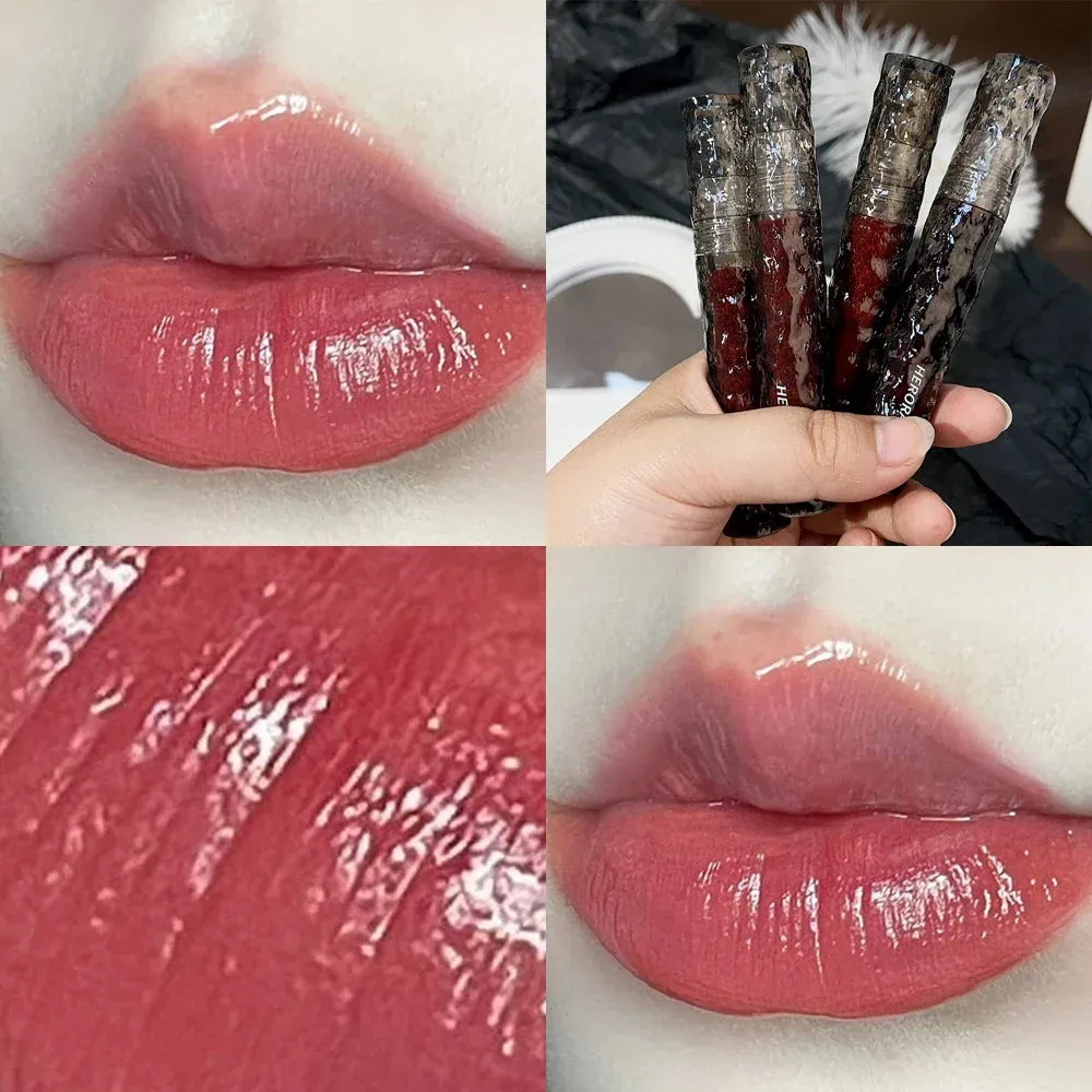 Yeknu 8 Color Moisturizing Mirror Lip Glaze Long Lasting Lip Gloss Black Tea Brown Liquid Lipstick Lip Oil Care Makeup Korean Cosmetic