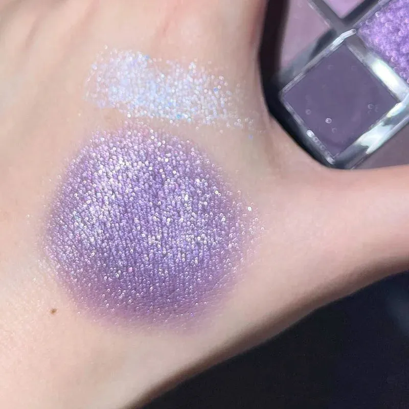 Yeknu Aurora Purple 9 Colors Eyeshadow Palette Smokey Purple Lace Shimmer Matte Silver Water Highlight Cool Tone Eye Shadow Korean
