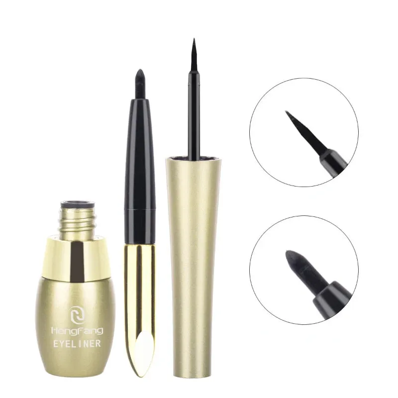 Yeknu Black Quick-drying Eyeliner 2 in 1 Waterproof Eyeliner Eyebrow pencil Long Lasting Smooth Pencil Not Blooming EyeMakeup Cosmetic