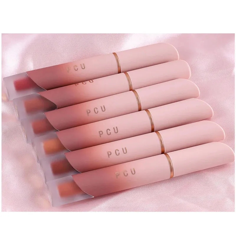 Yeknu Lip Gloss Matte Velvet Lip Mud Nude Matte Chocolate Lipstick Red Lip Tint Glaze Korean Waterproof Lasting Makeup Women Cosmetics