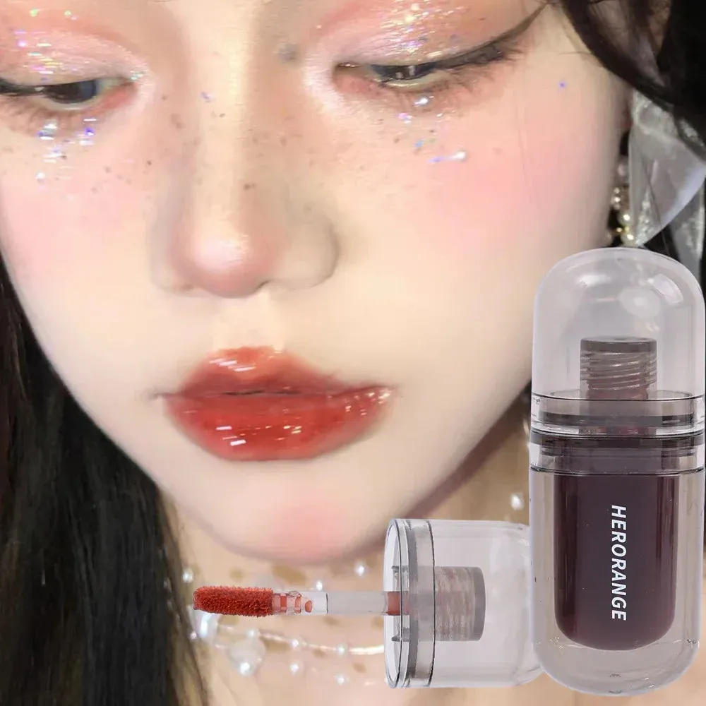 Yeknu Mirror Jelly Glass Lip Gloss Moisturizing Non-sticky Lip Tint Lip Plumper Mirror Water Liquid Lipstick Women Makeup Cosmetics