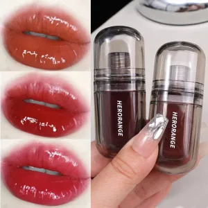 Yeknu Mirror Jelly Glass Lip Gloss Moisturizing Non-sticky Lip Tint Lip Plumper Mirror Water Liquid Lipstick Women Makeup Cosmetics