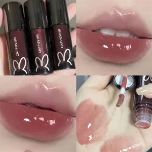 Yeknu Shining Lip Glaze Jelly Glitter Lip Gloss Long Lasting Moisturizing Liquid Lipstick Fade Lip Lines Shimmer Lip Makeup Cosmetics